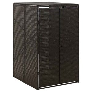 vidaXL nojume atkritumu konteineram, melna, 70x80x117 cm, PE pinums