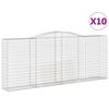 vidaXL arkveida gabiona grozi, 10gb., 400x50x160/180cm, cinkota dzelzs