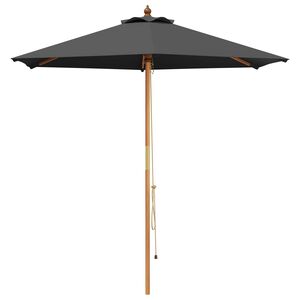 vidaXL Dārza parasols &Oslash; 270 x 248 cm Cieta eikalipta koksne Antracīta
