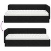 vidaXL Stūra gultas rāmis ar matraci Melna 100 x 200 cm audums