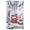 vidaXL istabas aizslietnis, 120x170 cm, saliekams, Londona, melnbalts