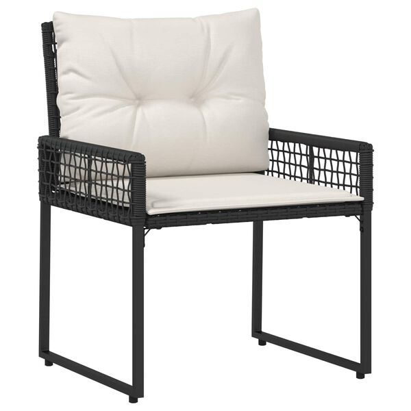 vidaXL Āra mēbeļu komplekts ar spilvenu 3 pcs Melns un balts