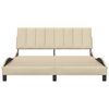 vidaXL gultas rāmis bez matrača, Hanko, krēmkrāsas, 160x200 cm, audums