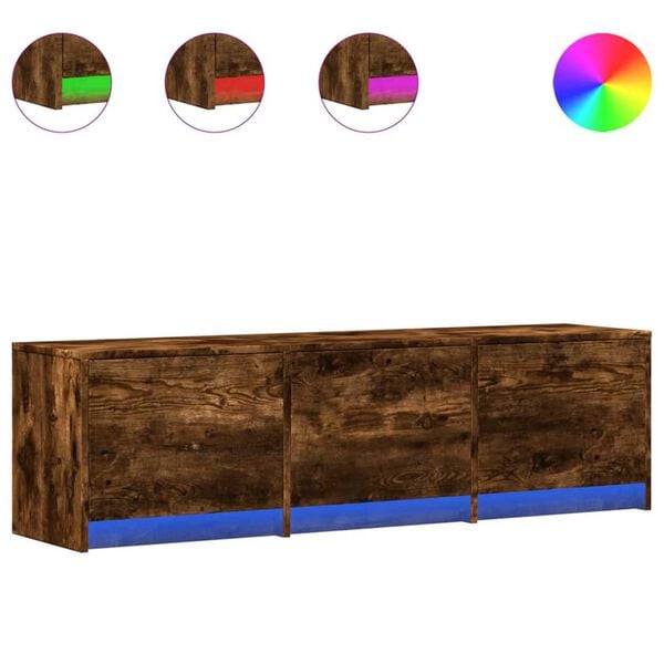 vidaXL Televizora skapī&scaron;a ar LED Dūmaka ozols 140 x 34 x 40 cm