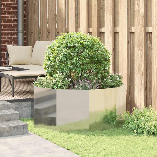 vidaXL Puķu kaste Sudraba 120 x 120 x 50 cm Cinkots tērauds