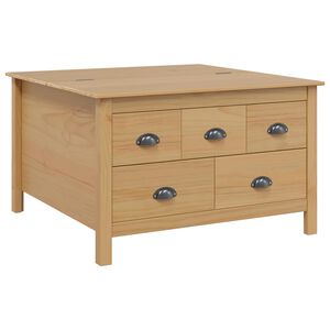 vidaXL Kafijas galdiņ&scaron; HILL Medus brūns 79.5 x 79.5 x 49 cm