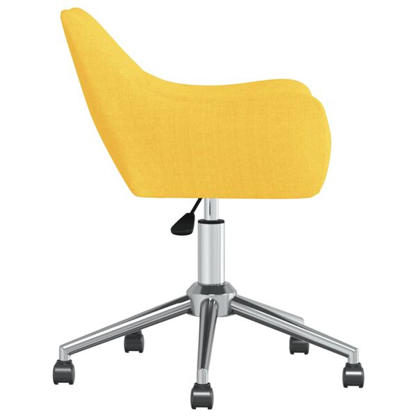 vidaXL grozāms virtuves krēsls, dzeltens audums