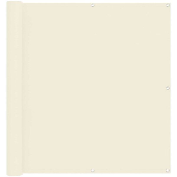 vidaXL Balkona ekrāns Krēmkrāsa 110 x 600 cm Oksforda audums
