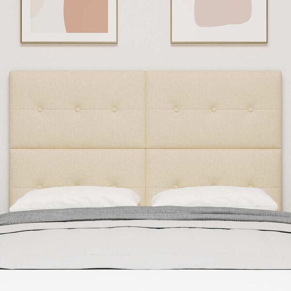 vidaXL Galvgalis ar galvas klāju Krēmkrāsa 160 cm Mākslīgā āda