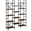 vidaXL grāmatplaukts, brūns, 127,5x28,5x172,5 cm, inženierijas koks