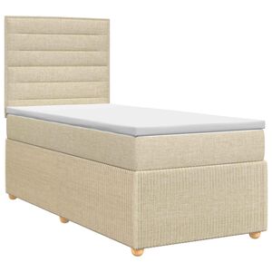 vidaXL Kontinentālā gulta ar matraci Krēmkrāsa 80 x 200 cm Audums