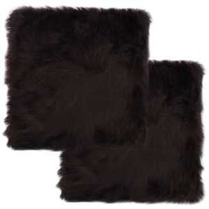 vidaXL krēslu paliktņi, 2 gab., 40x40 cm, dabīga aitāda, brūni