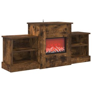 vidaXL Elektriskais kamīns Kūpināts ozols 110 x 30 x 50 cm