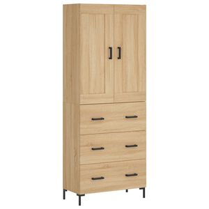 vidaXL augstais skapis, ozolkoka, 69,5x34x180 cm, inženierijas koks