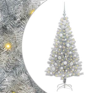 vidaXL Ziemassvētku eglīte Sudraba 120 cm PET