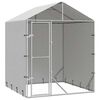 vidaXL suņu voljērs ar jumtu, sudraba krāsā, 2x2x2,5m, cinkots tērauds