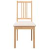 vidaXL Ēdamistabas krēsli ar spilveniem 2 gab. Dabīga masīvkoka gumija