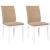 vidaXL Ēdamistabas krēsli ar spilveniem 2 gab. Balta masīvkoka gumija