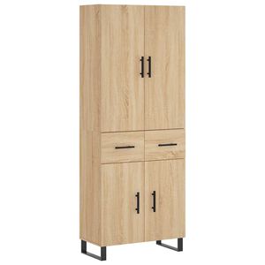 vidaXL augstais skapis, ozolkoka, 69,5x34x180 cm, inženierijas koks