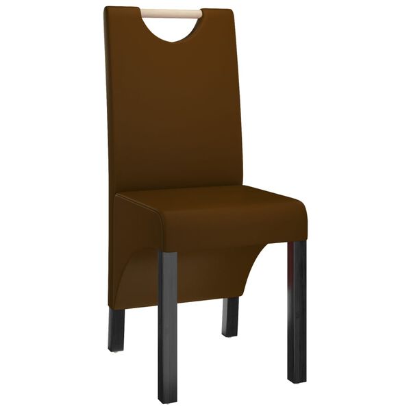 vidaXL virtuves krēsli, 4 gab., brūna mākslīgā āda