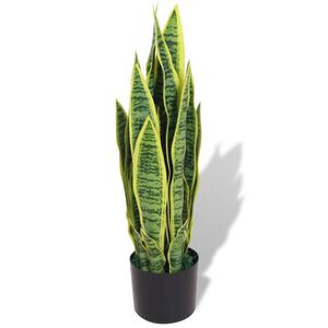 vidaXL mākslīgais augs, sansevjēra ar podiņu, 65 cm, zaļa