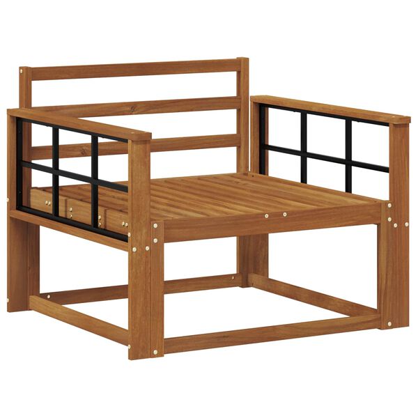 vidaXL Āra vidējā dīvāns Cietā akācijas koks Dabiska