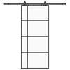 vidaXL bīdāmās durvis ar stiprinājumiem, melns, stikls, 90x205 cm