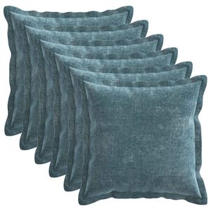 vidaXL Spilvenu pārvalks 6 gab. HOUTEN Zila 30 x 30 cm &Scaron;enila audums