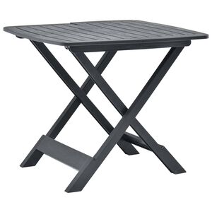 vidaXL saliekams dārza galds, antracītpelēks, 79x72x70 cm, plastmasa