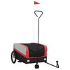 vidaXL velosipēda piekabe, 45 kg, melna un sarkana, dzelzs