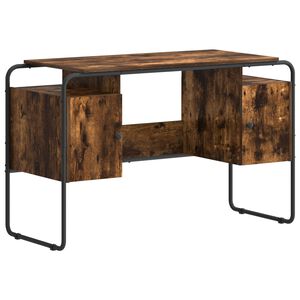 vidaXL Galds ar uzglabā&scaron;anu Kūpināts ozols 120 x 50.5 x 75.5 cm