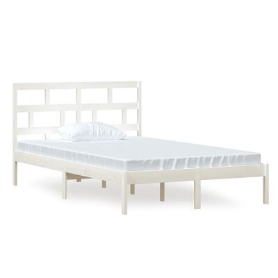 vidaXL gultas rāmis, balts, priedes masīvkoks, 120x200 cm