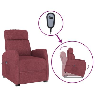 vidaXL atpūtas krēsls, paceļams, vīnsarkans audums