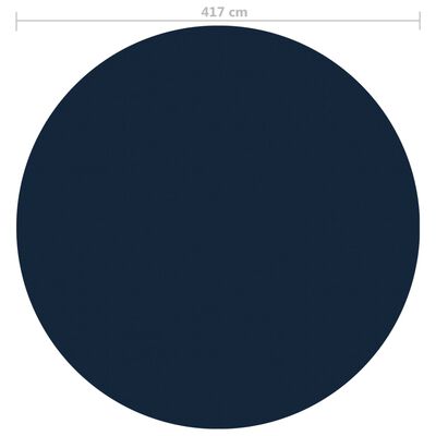 vidaXL baseina pārklājs, solārs, peldošs, 417 cm, melns un zils PE