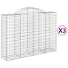 vidaXL arkveida gabiona grozi, 3 gb., 200x50x140/160cm, cinkota dzelzs