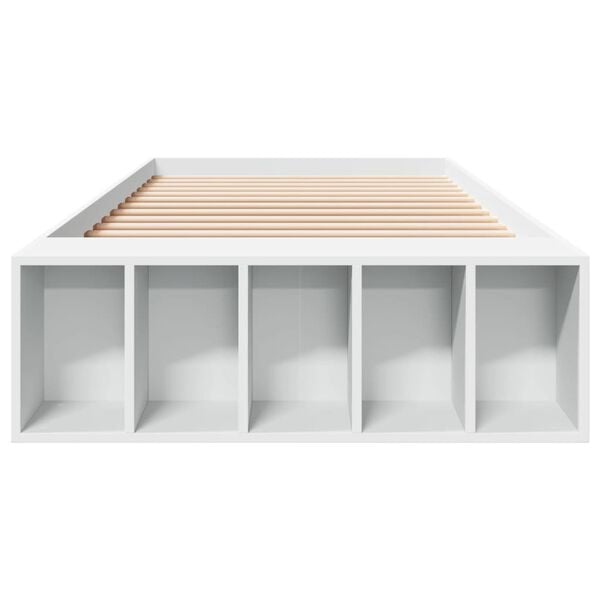 vidaXL gultas rāmis, balts, 90x200 cm, inženierijas koks