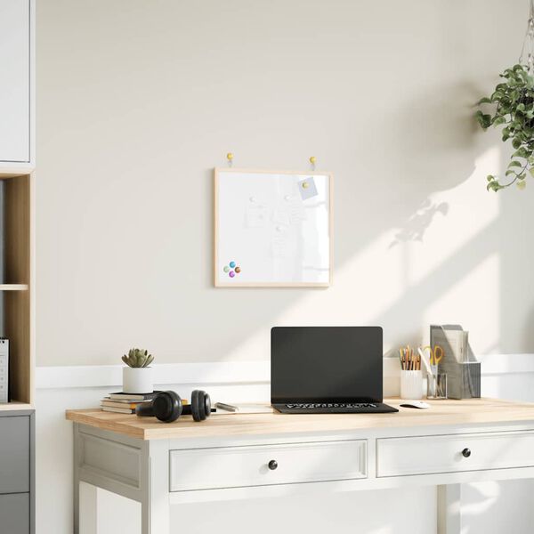 vidaXL magnētiskā tāfele ar priedes masīvkoka rāmi 40x40 cm