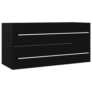 vidaXL izlietnes skapītis, melns, 100x38,5x48 cm, inženierijas koks