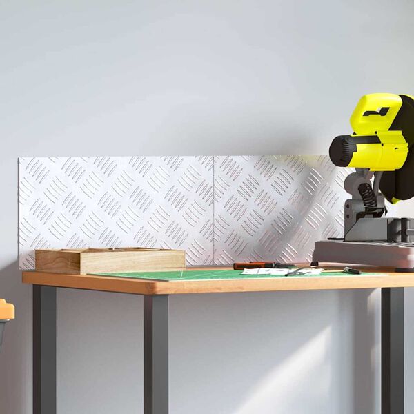 vidaXL Trepju paklājs Taisnstūra 2 pcs Sudraba 50 x 25 cm Alumīnijs