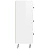 vidaXL kumode, spīdīgi balta, 34,5x34x90 cm, inženierijas koks