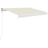 vidaXL izvelkama markīze ar LED, 350x250 cm, krēmkrāsas