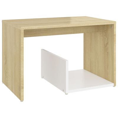vidaXL galdiņš, ozolkoka krāsā, 59x36x38 cm, skaidu plāksne