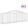 vidaXL arkveida gabiona grozi, 11 gb., 200x30x60/80 cm, cinkota dzelzs