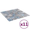 vidaXL Mozaīkas flīze 11 pcs Pelēka un zila 50 x 50 cm Stikls