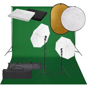 vidaXL fotostudijas komplekts &ndash; gaismas, foni, reflektori