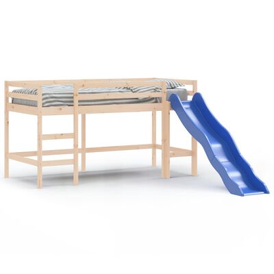 vidaXL bērnu gulta ar slidkalniņu, 80x200 cm, priedes masīvkoks