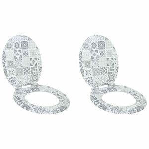 vidaXL tualetes poda sēdekļi, lēni aizverami, 2 gb., porcelāna dizains