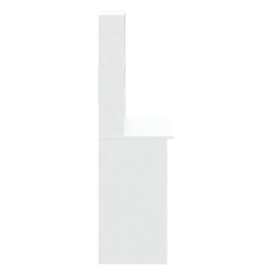 vidaXL rakstāmgalds ar plauktiem, balts, 102x45x148 cm