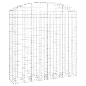 vidaXL arkveida gabiona grozs, 200x50x200/220 cm, cinkota dzelzs