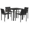 vidaXL Āra mēbeļu komplekts 5 pcs Melns un Anthracite 80 x 80 x 73 cm